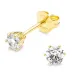 4 mm zirkon solitäreörhängestift i förgyllt silver