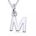 bokstav m halsband i silver med hängen i silver - My Letter