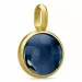 Julie Sandlau mörkblå hängen i silver med 22 karat förgyllning blå kristal