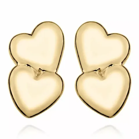 Enkla hjärta örhängen i 9 karat guld