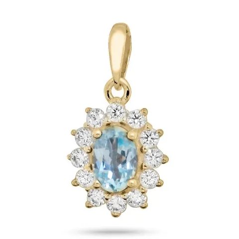 ovalt hängen i 9 karat guld