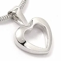 Hjärta hängen i 9 karat vitguld