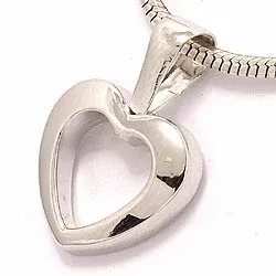 Hjärta hängen i 9 karat vitguld