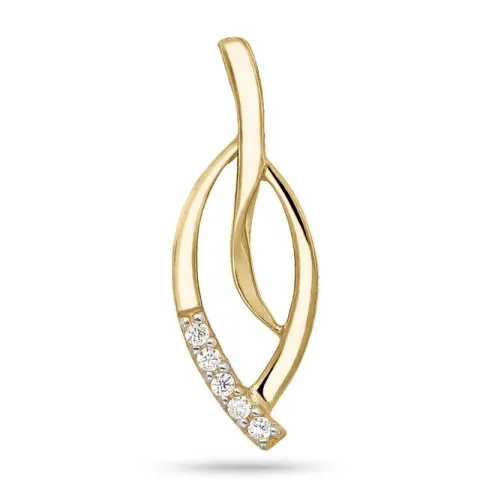 blad hängen i 9 karat guld