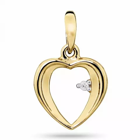 hjärta diamant hängen i 9 carat guld