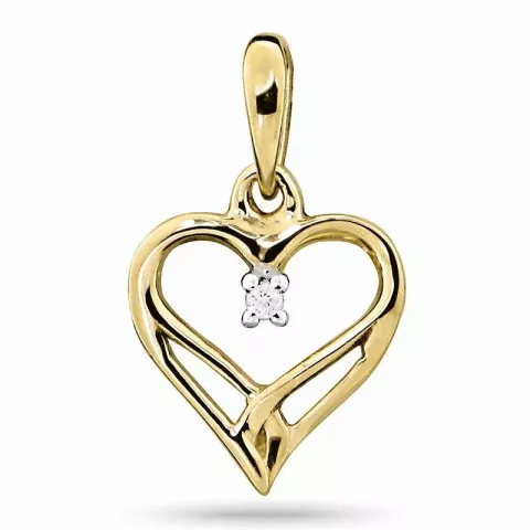 elegant hjärta diamant hängen i 9 carat guld