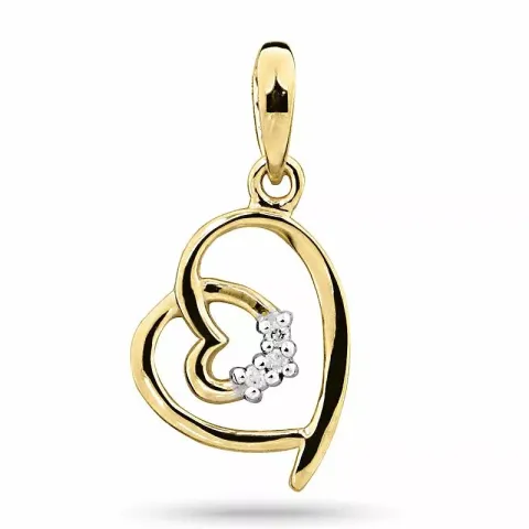 Hjärta hängen i 9 carat guld