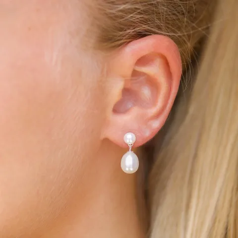 7 - 8 mm pärla örhängen i silver