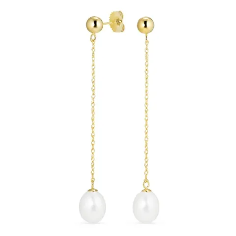 7 - 8 mm långa örhängen i 14 karat guld