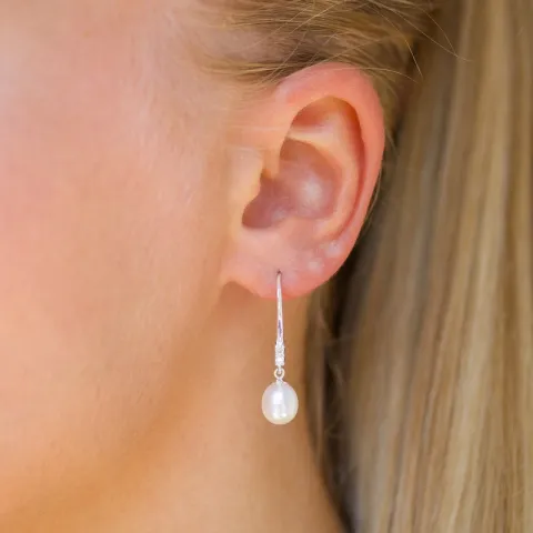 7 - 8 mm pärla örhängen i silver