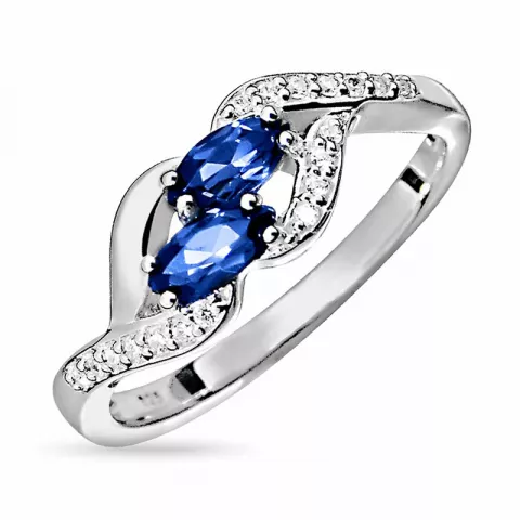Förtjusande blå ring i silver