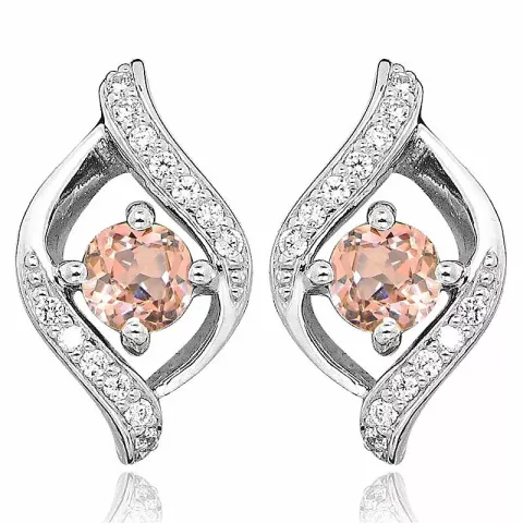 Rosa örhängestift i rhodinerat silver