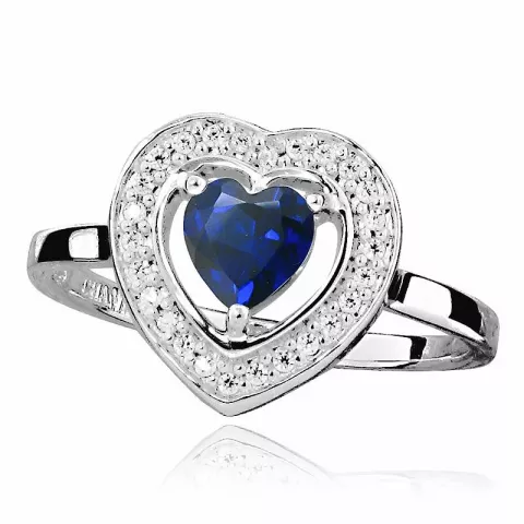 blå silver ring i silver