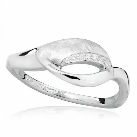 Enkel vit zirkon ring i silver