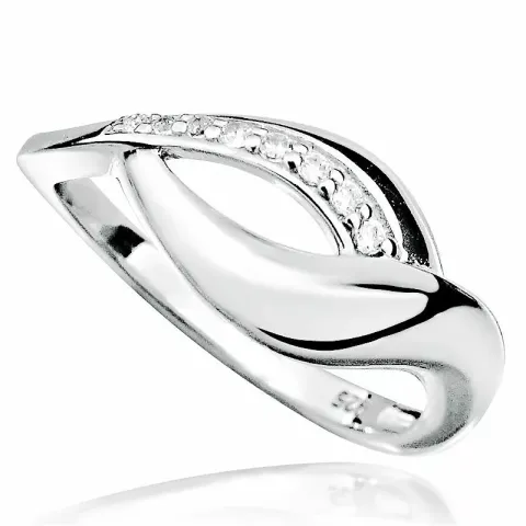 Blank vit zirkon ring i silver