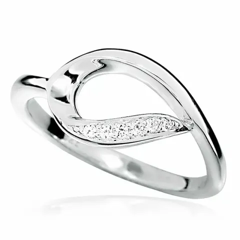 Elegant zirkon ring i silver