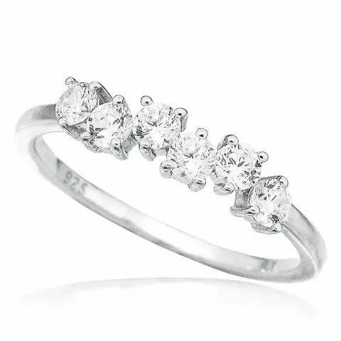 Förtjusande smal zirkon ring i silver