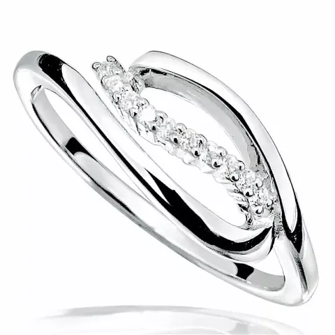 Enkel zirkon ring i silver