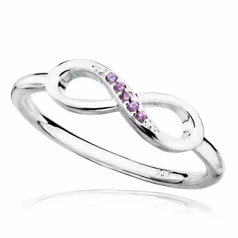 Enkel infinity lila ring i silver