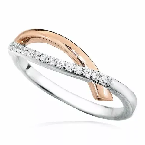 zirkon ring i silver med förgyllt silver