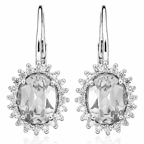 runda örhängen i rhodinerat silver