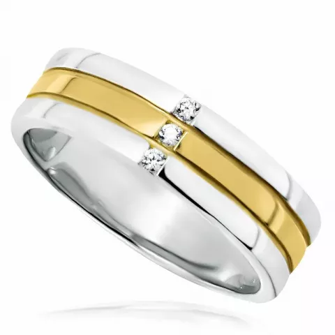 Elegant ring i rhodinerat silver med förgyllt silver