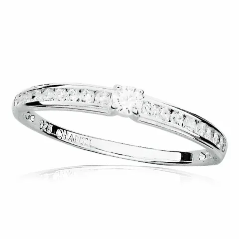 vit zirkon ring i rhodinerat silver