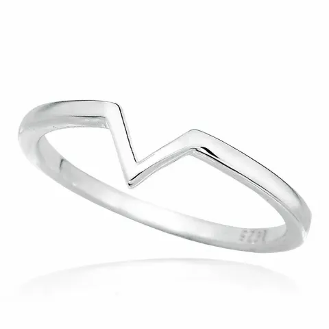 Bokstav v form ring i rhodinerat silver