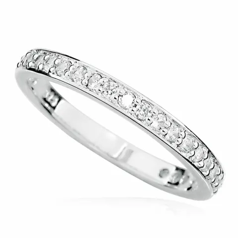 Kollektionsprov vit zirkon ring i rhodinerat silver