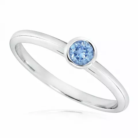 rund blå ring i rhodinerat silver