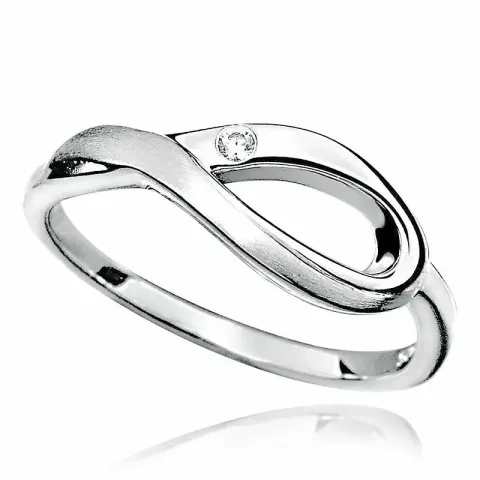 vit zirkon ring i rhodinerat silver