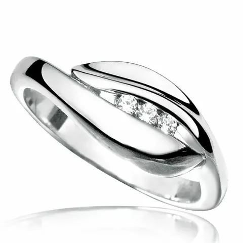 vit zirkon ring i rhodinerat silver