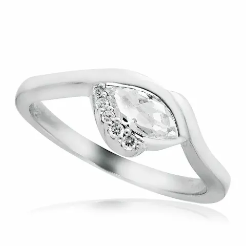 vit zirkon ring i rhodinerat silver