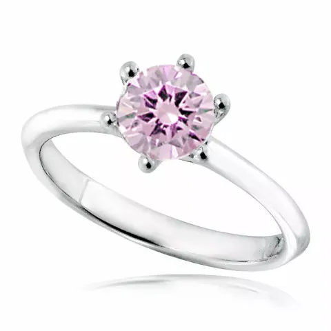 Rosa ring i rhodinerat silver