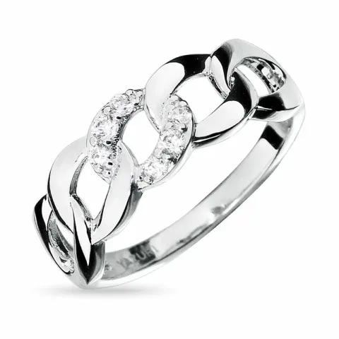 vit zirkon ring i rhodinerat silver