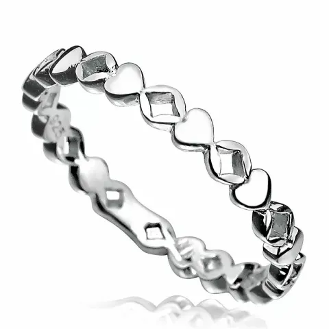 hjärta ring i rhodinerat silver