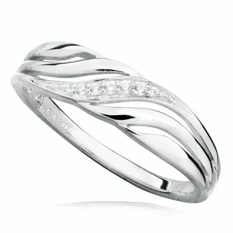 Elegant vit zirkon ring i rhodinerat silver