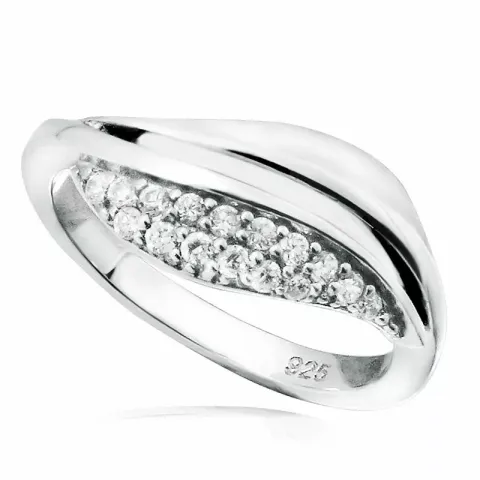 vit zirkon ring i rhodinerat silver