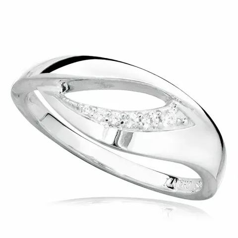 vit zirkon ring i rhodinerat silver