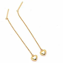 Hjärta ear lines i förgyllt silver