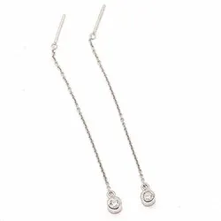 Runda ear lines i rhodinerat silver