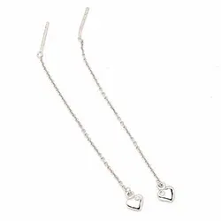 Hjärta ear lines i rhodinerat silver