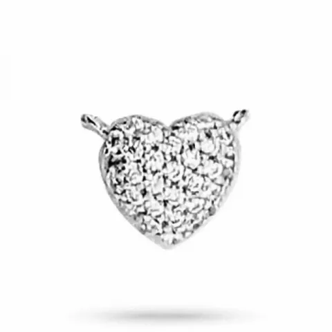 hjärta zirkon halskedja med berlocker i silver med hjärthängen i silver