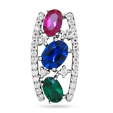 multifärgat zirkon hängen i silver