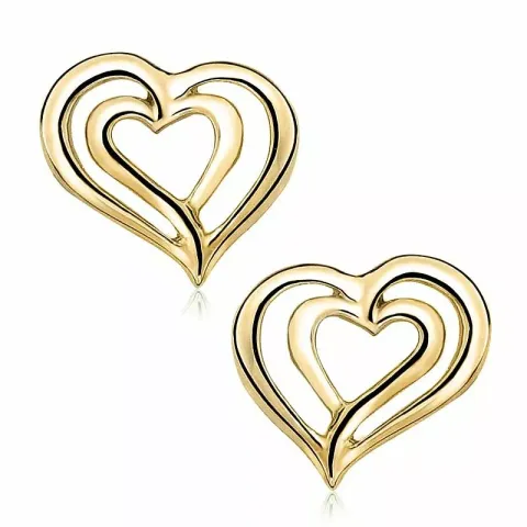 hjärta örhängestift i 9 karat guld med