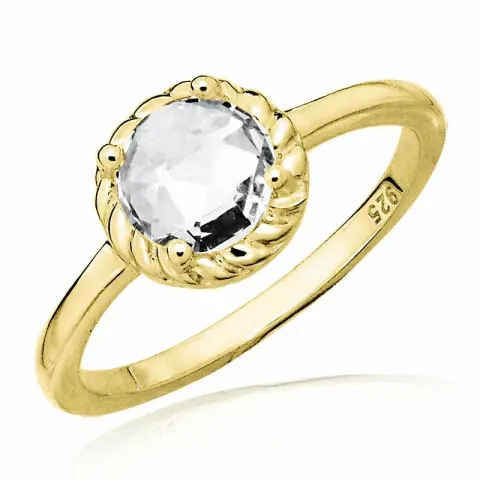 zirkon ring i förgyllt silver