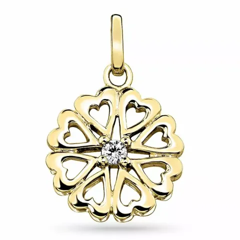 hjärta hängen i förgyllt silver