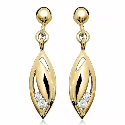 abstrakt örhängen i 9 karat guld med 