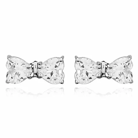 rosett zirkon örhängestift i rhodinerat silver