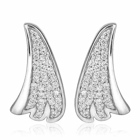 zirkon örhängestift i silver